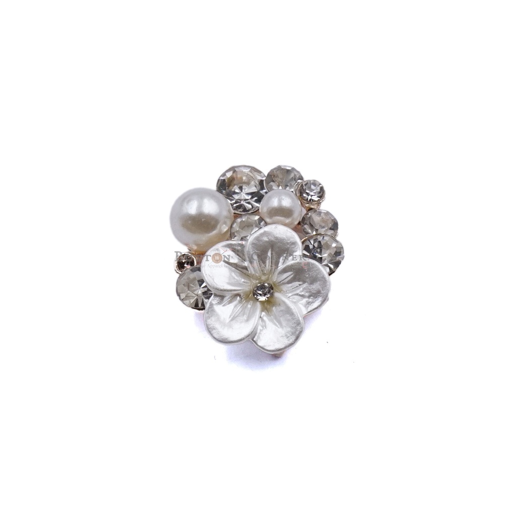Fancy Stone & Flower Button