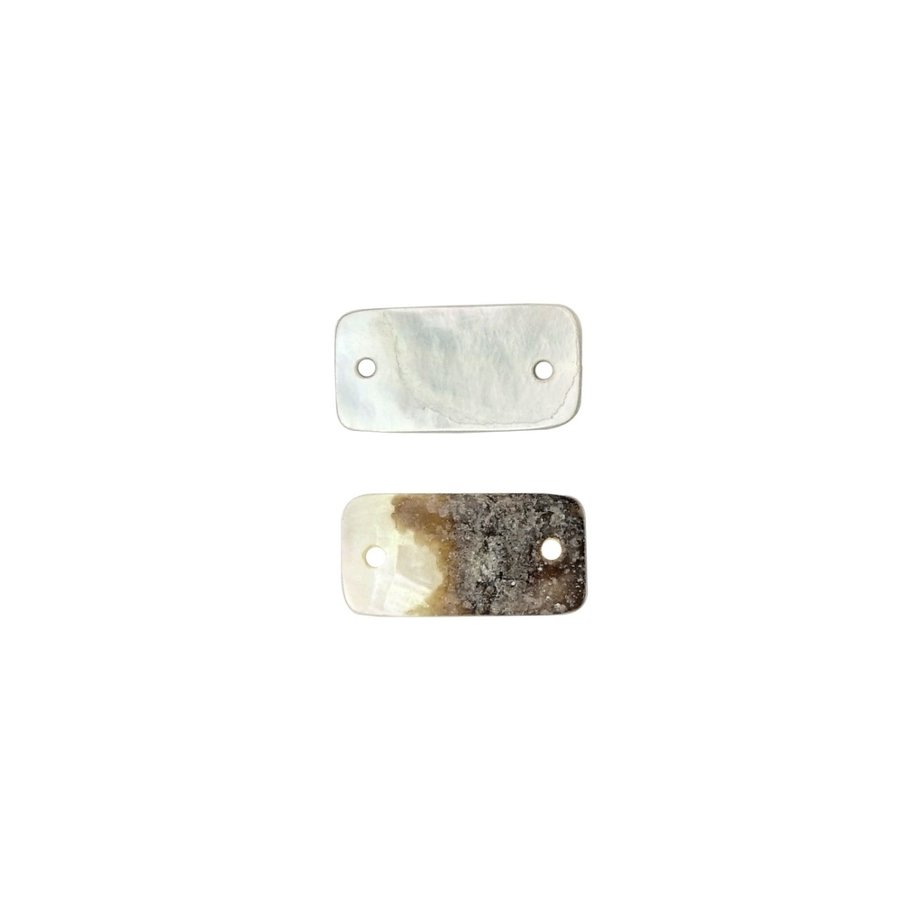 Agoya Japan Rectangle Shep 2 Wide Hole Shell Button
