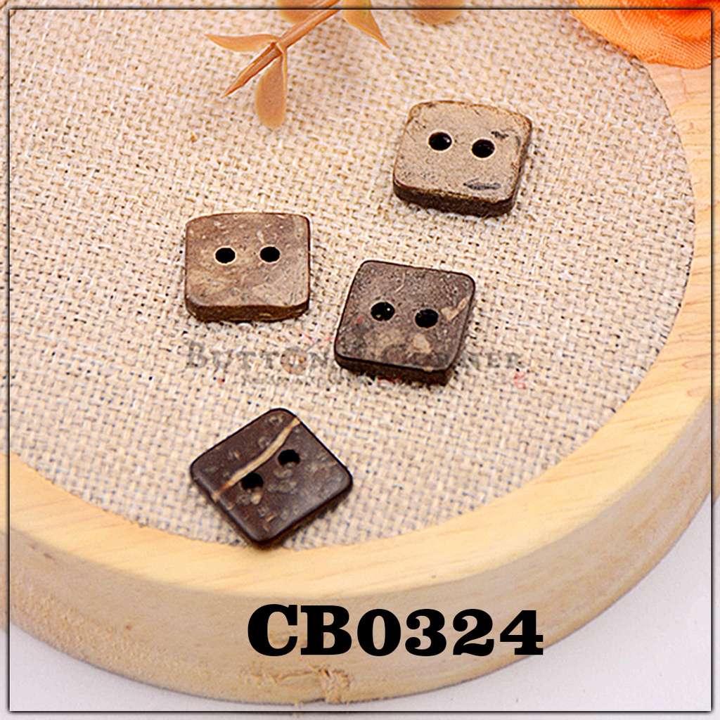 Square Shape 2 Hole Coconut Button