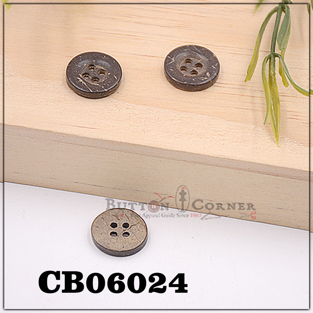 4 Hole Sustainable Natural Woodgrain Style Coconut Button
