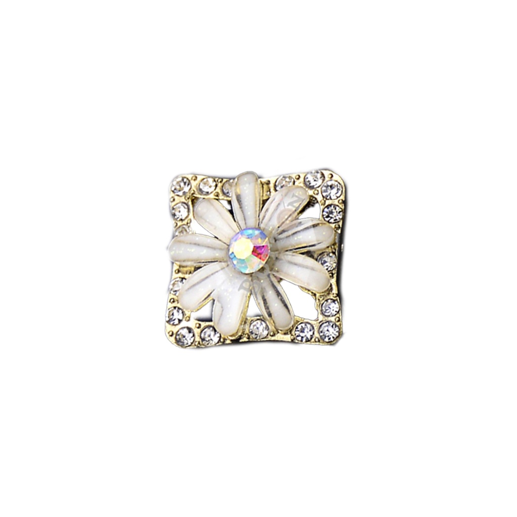 Fancy Square Flower Button