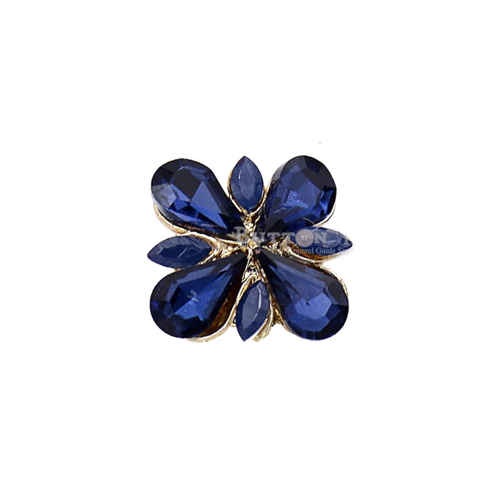 Fancy Flower Crystal Button