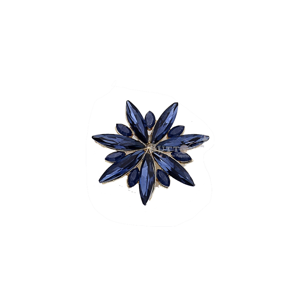 Fancy Flower Crystal Button