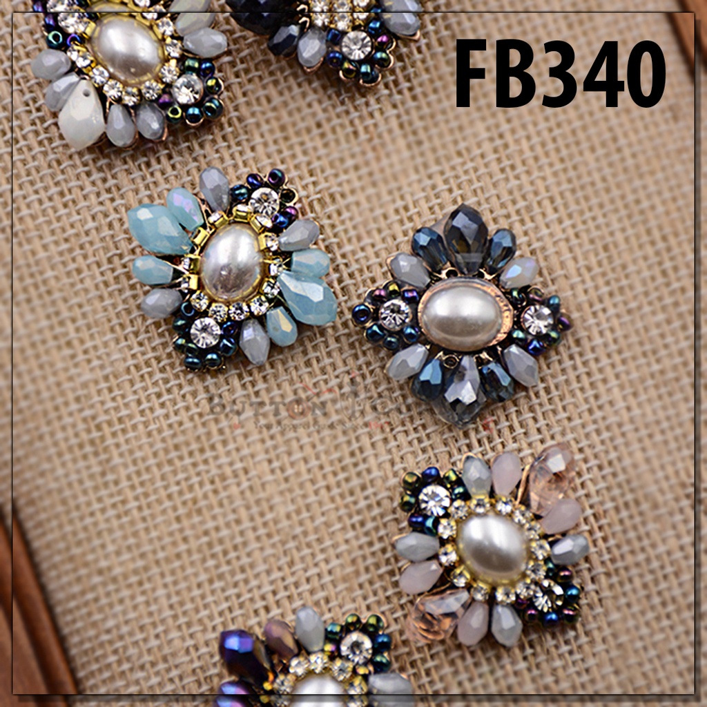 Fancy Button With Pearl & Small Beads