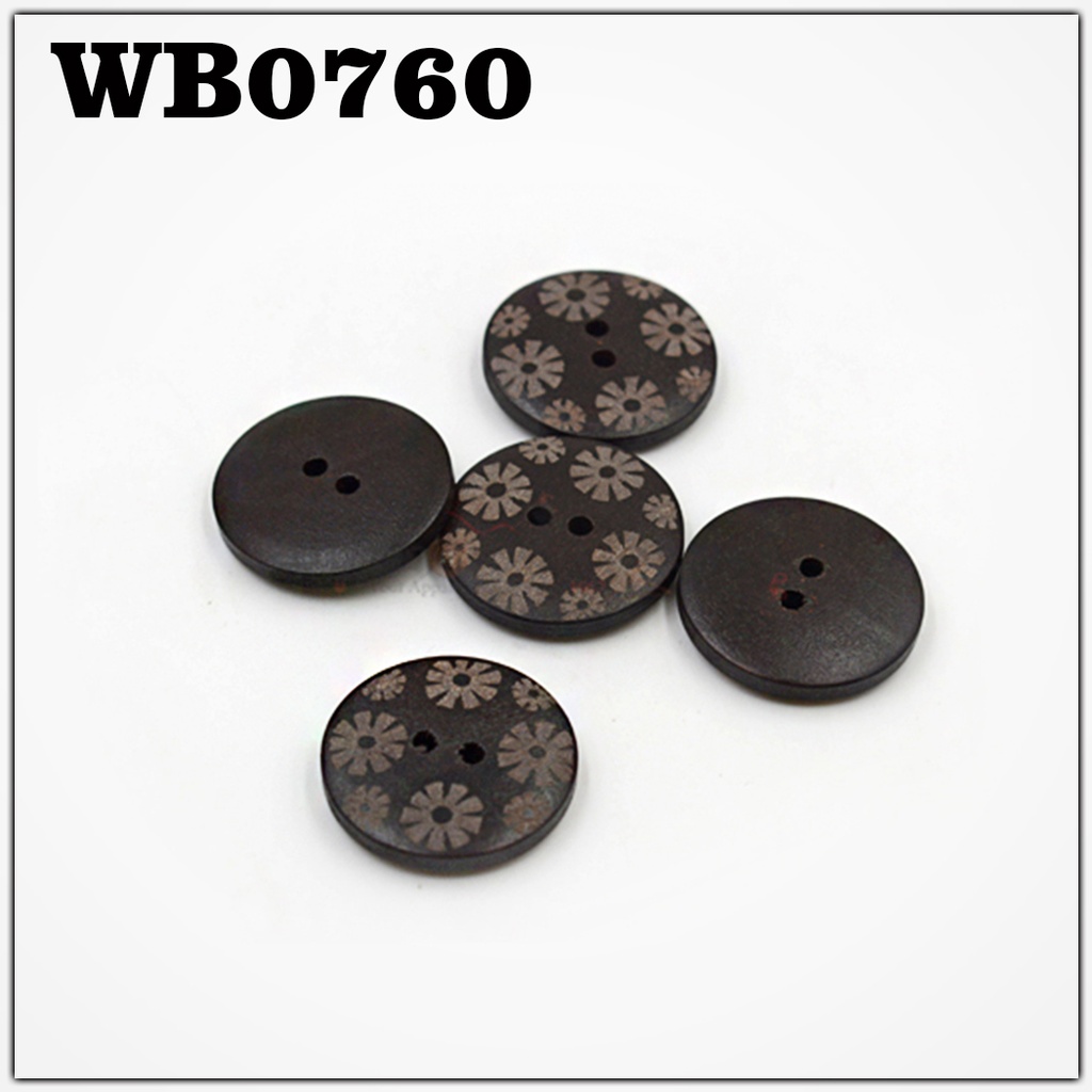 Flower Design 2 Hole Wooden Button