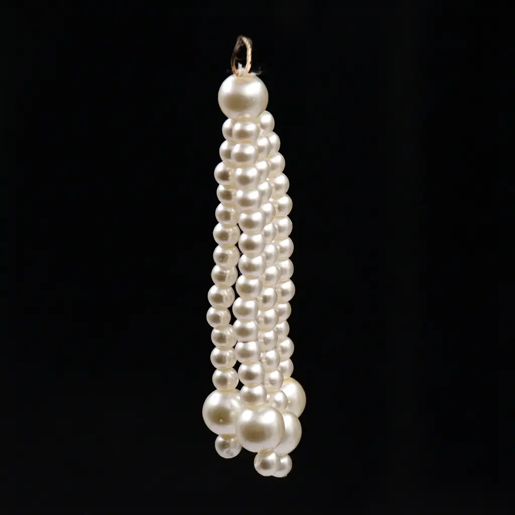 2.5" Inch Pearl & Crystal Fancy Tassel