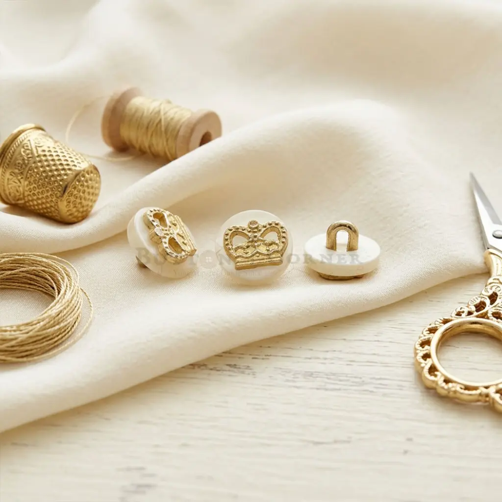 Crown Design Plastic Shank Button