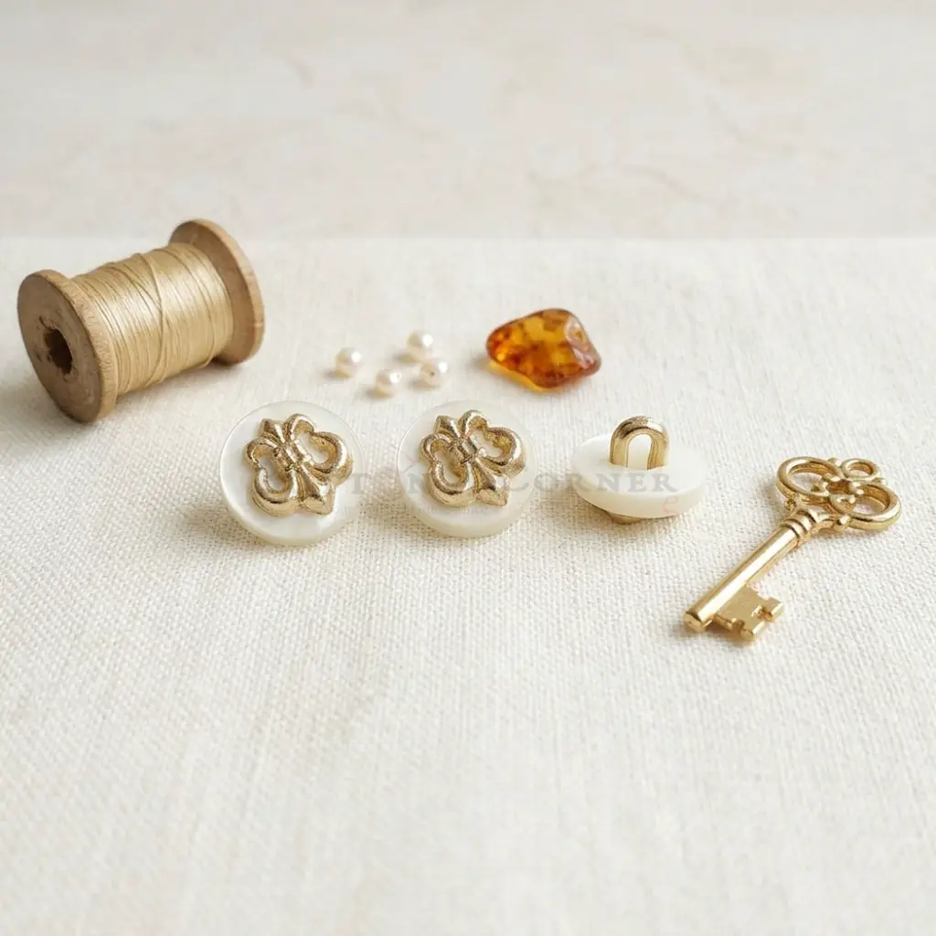 Fleur De Lis Plastic Shank Button