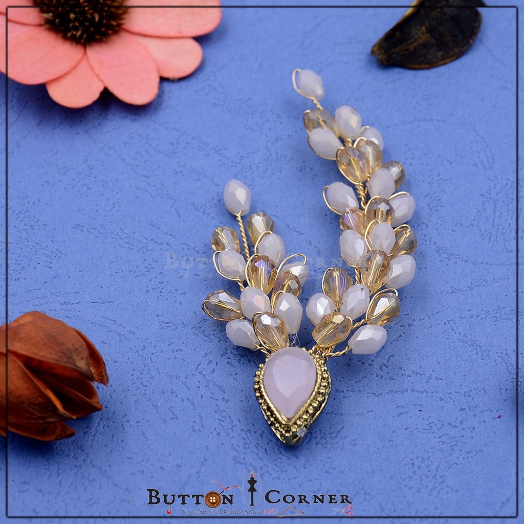 Hand Made Crystal Beads Brooch