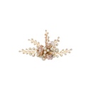 Elegant Handcrafted Pearl & Crystal Floral Meenakaar Brooch
