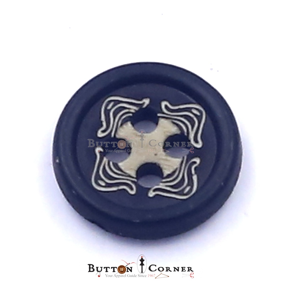 Cross Print 4 Hole Shirt Button
