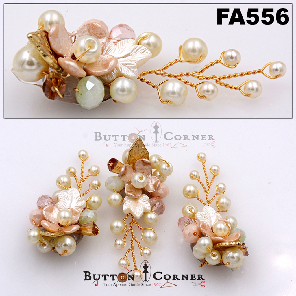 Hand Made Flower Pearl Button