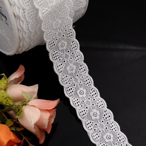 [IFTC8838 WHITE] Double Side Border Cotton Lace