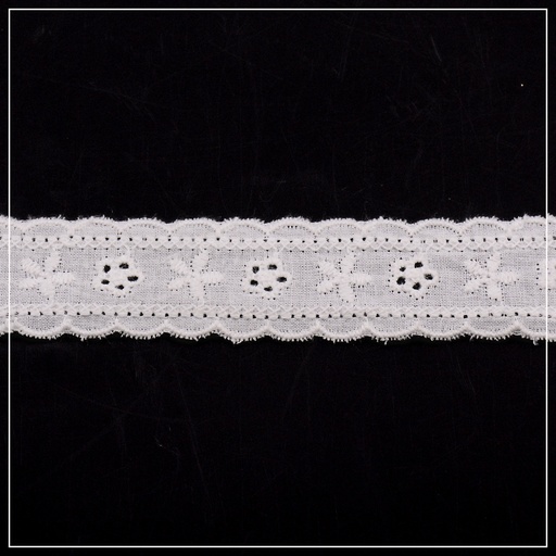 [CL313-WHITE] Cotton Double Side Border Lace