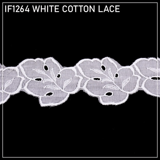 [IF1264-WHITE] Cotton Double Side Border Lace