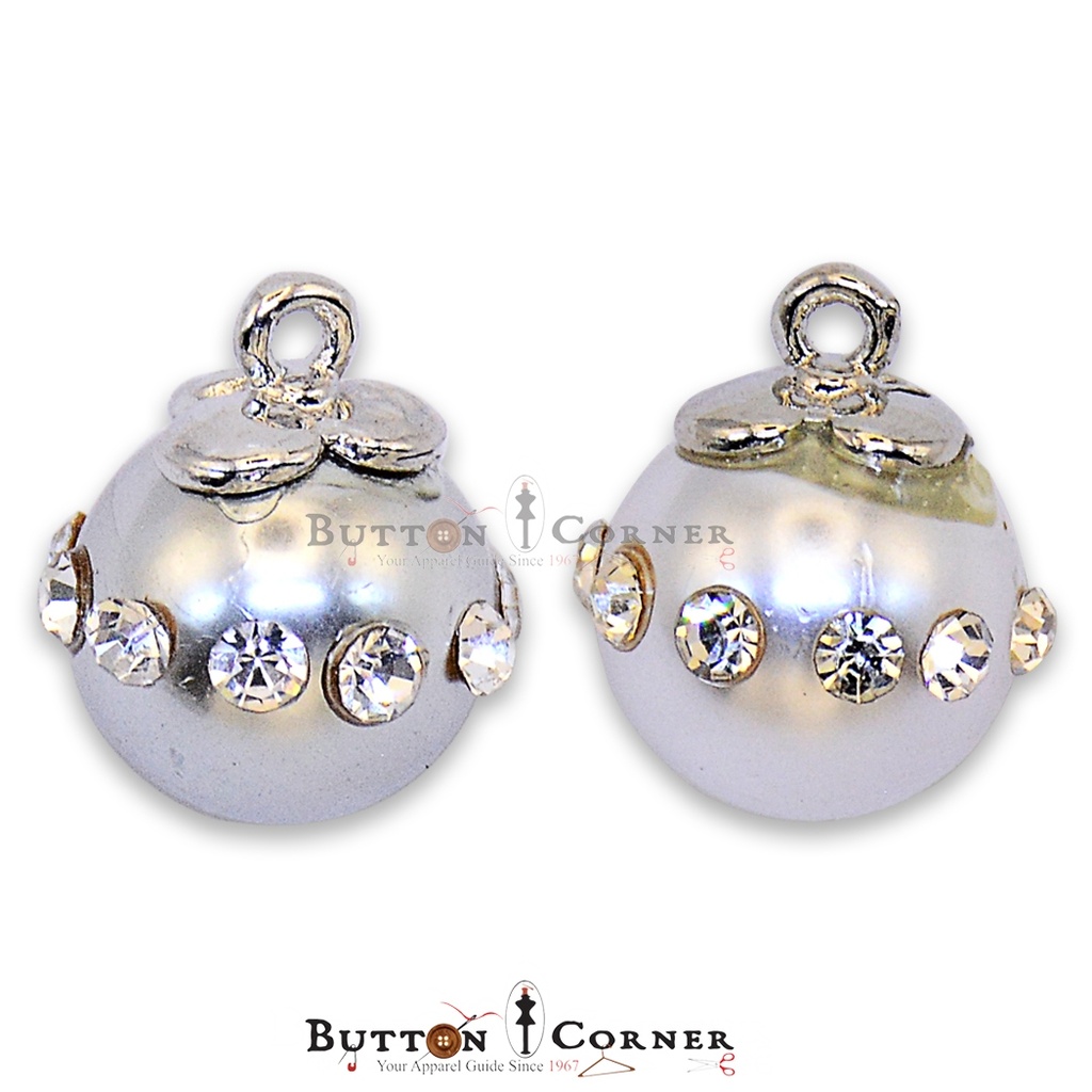 Pearl With Diamonds Shank Button