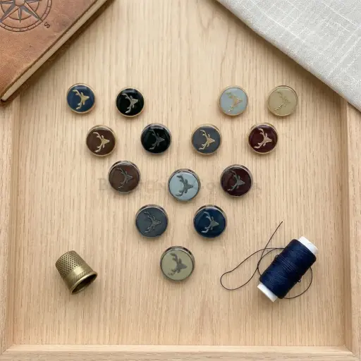 Swamp Deer Head Shirt Button