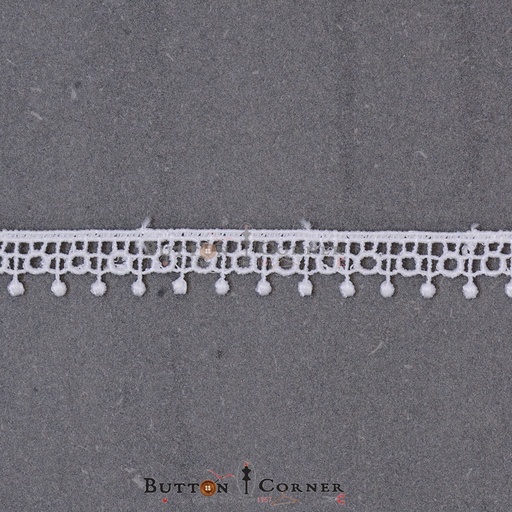 [SHTL152 WHITE] One Side Border Shuttle Lace