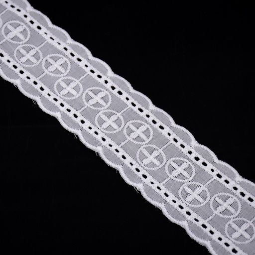 [MYB629-WHITE] Cotton Double Side Border Lace