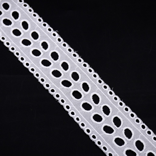 [MYB626-WHITE] Cotton Double Side Border Lace