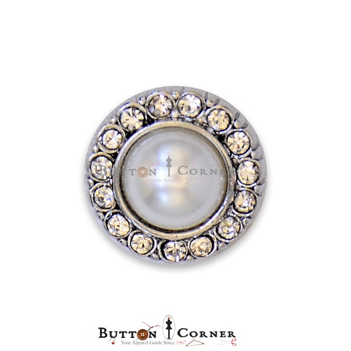 [81234 18L] Stones Border Center Pearl Fancy Button