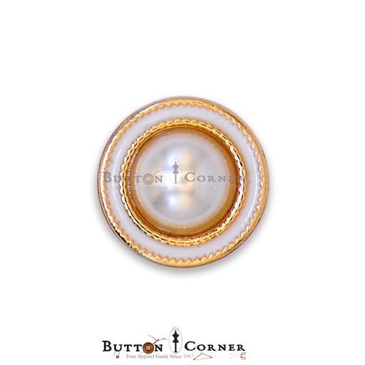 [79816 WHITE GOLD] Round Shape Center Pearl Mold Button