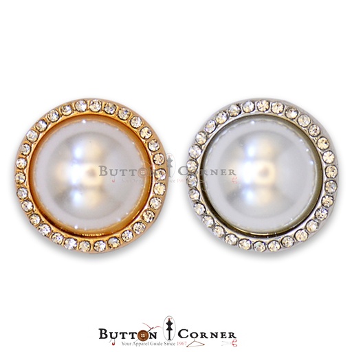 Stone Border Center Pearl Fancy Button