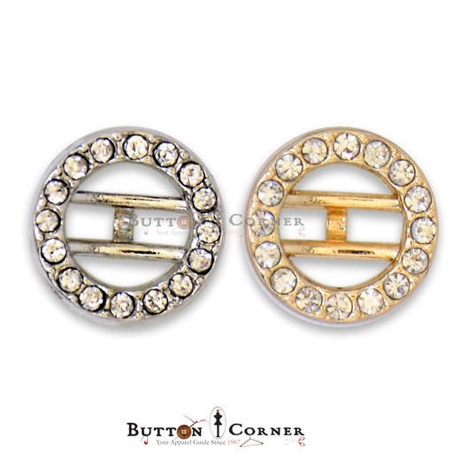 Stones Border Round Fancy Button