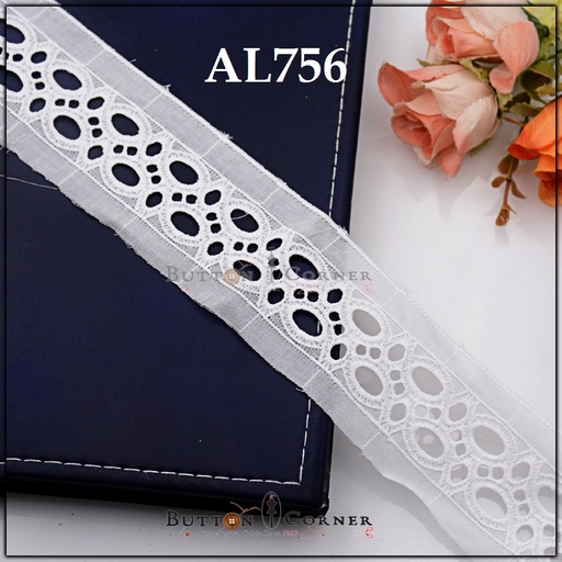 [AL756-WHITE] Cotton Joined Lace