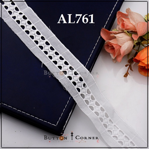 [AL761-WHITE] Cotton Joined Lace