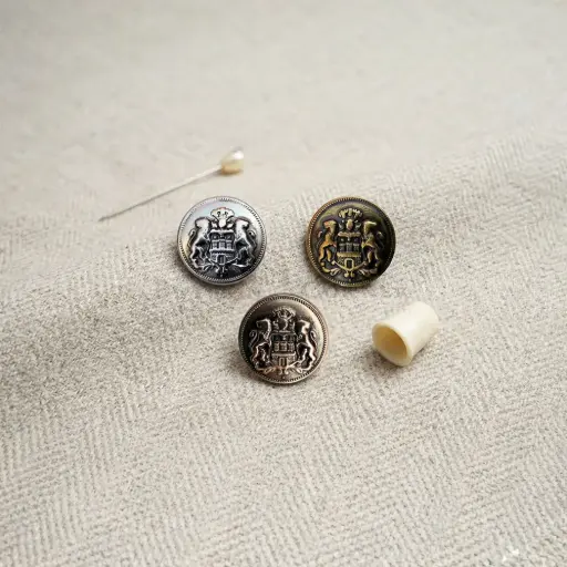 Lion Crest Vintage Design Button