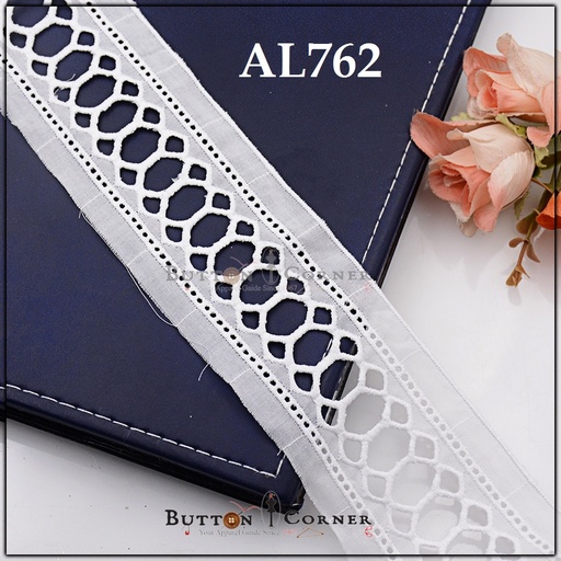 [AL762-WHITE] Cotton Joined Lace