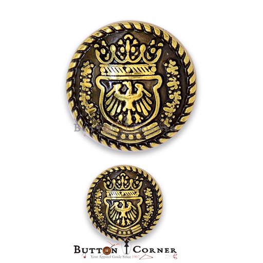 Crown Flying Eagle Metal Button