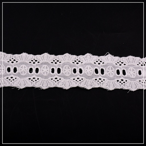 [LSL-1560-WHITE] Cotton Double Side Border Lace