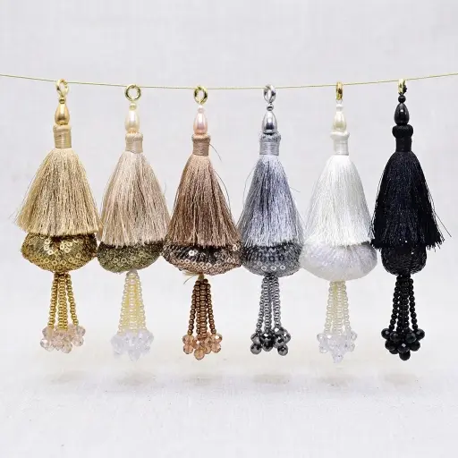 Fancy Sequence Pearl Crystal Tassel