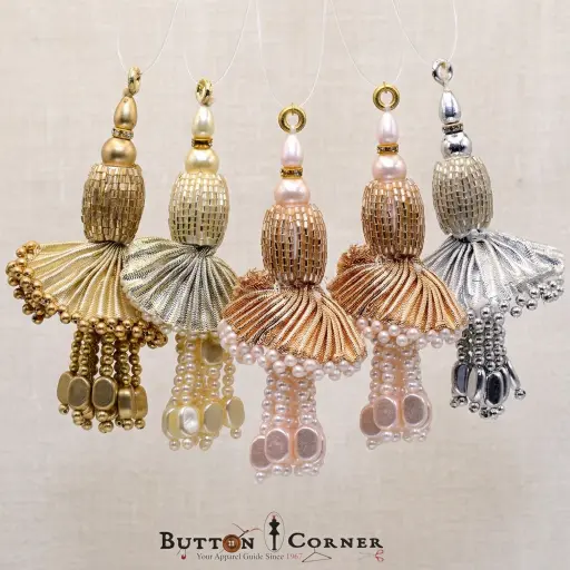 Gota Cap Pearl & Glass Beads Fancy Tassel