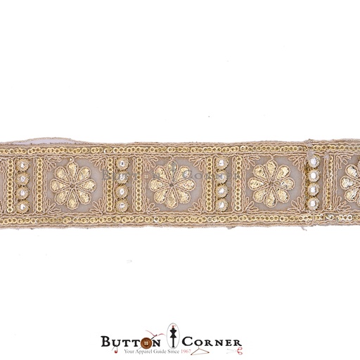 [GOTL676 GOLD] Fancy Sequence Gota Lace