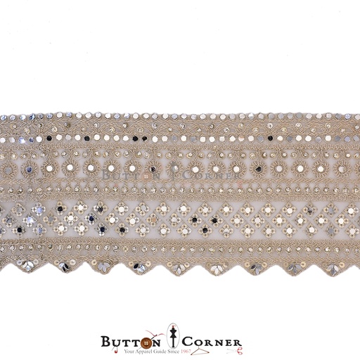 [FANL951 GOLD] Fancy Sequence Gota Lace With Mirror