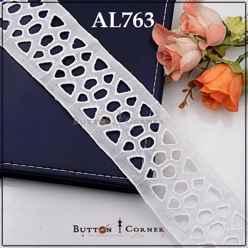 [CL-AL763-WHITE] Cotton Joined Lace