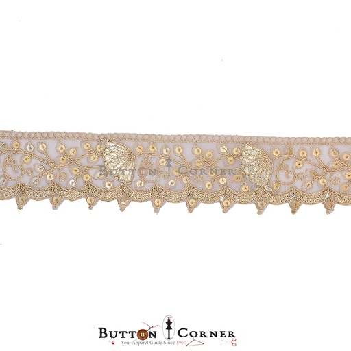 [GOTL680 GOLD SILVER] Fancy Sequence Metallic Yarn Gota Lace