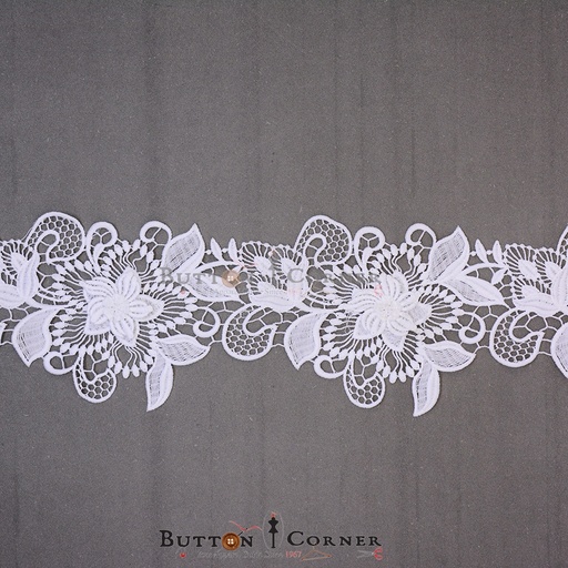 [AL1103 WHITE] Applique Shuttle Lace