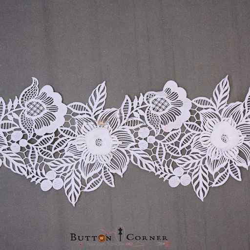 [AL1104 WHITE] Flower Design Shuttle Lace