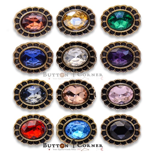 Border Design Oval Shape Fancy Button