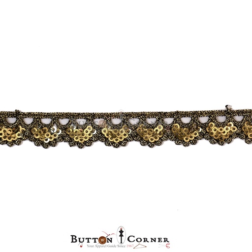 Fancy Metallic Yarn Sequence Lace