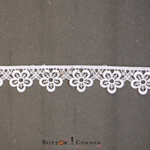 [85517-2 WHITE] One Side Border Shuttle Lace