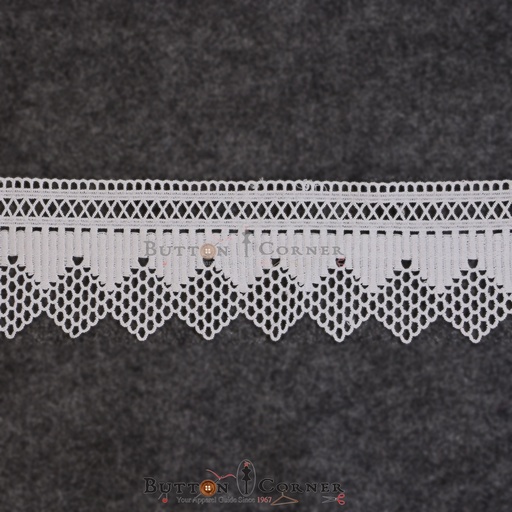 [ALN382 WHITE] One Side Border Shuttle Lace