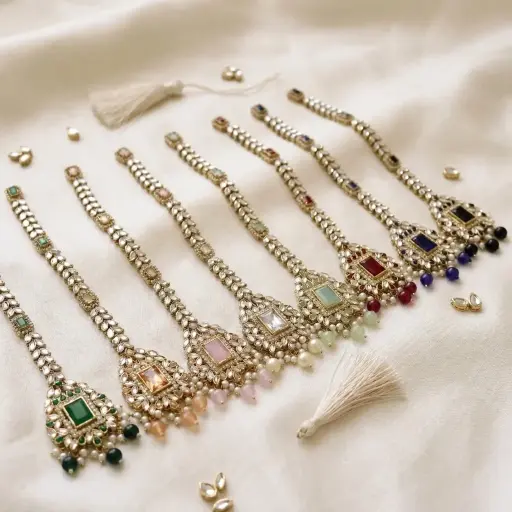 Fancy Kundan Button Patti