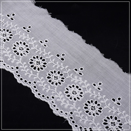 [MYB625-WHITE] Cotton One Side Border Lace