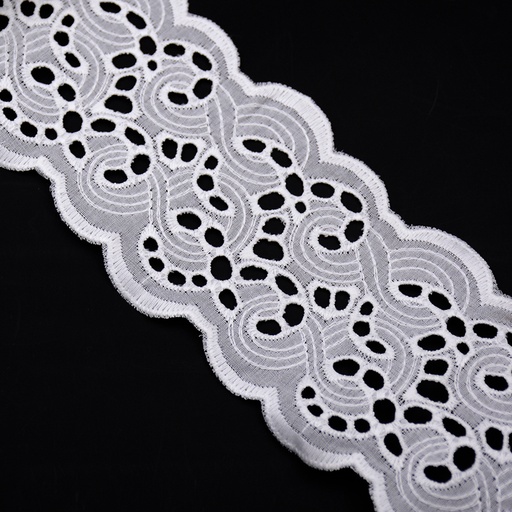 [MYB621-WHITE] Cotton Double Side Border Lace
