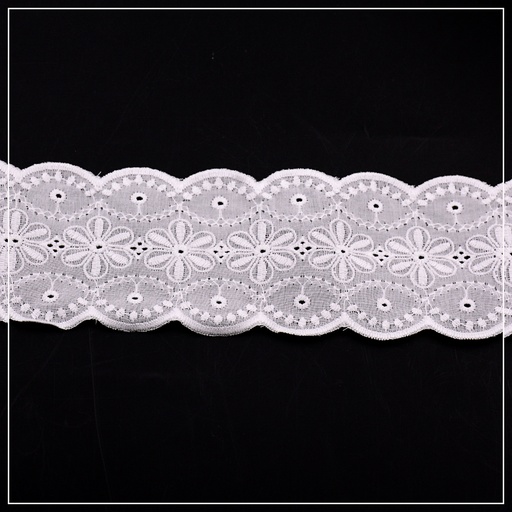 [CL323-WHITE] Cotton Double Side Border Lace